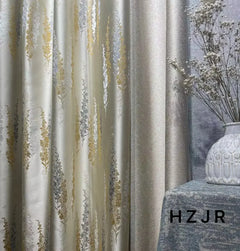 High Precision Lavender Jacquard Beige Curtains for Living Room Bedroom Villa and Home Decoration Customized Products