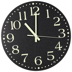 Luminous Wall Cloc,12 Inch Silent Non-Ticking Battery Operated Clock, Lighted Wall Clock Decoration for Bedroom