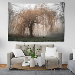 Misty Woods Nature Landscape Tapestry