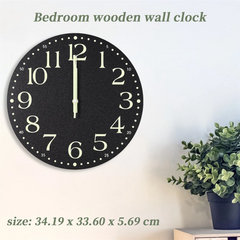 Luminous Wall Cloc,12 Inch Silent Non-Ticking Battery Operated Clock, Lighted Wall Clock Decoration for Bedroom