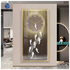 Luxury Glass Crystal Portrait Wall Art Painting Clock For Home Decor