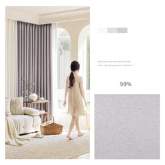 French Cream White Jacquard Thickened Chenille Blackout Curtains