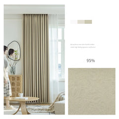 French Cream White Jacquard Thickened Chenille Blackout Curtains