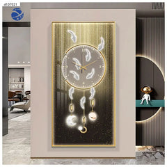 Luxury Glass Crystal Portrait Wall Art Painting Clock For Home Decor