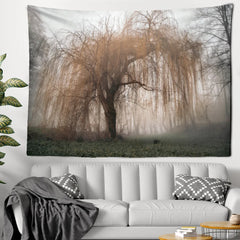 Misty Woods Nature Landscape Tapestry